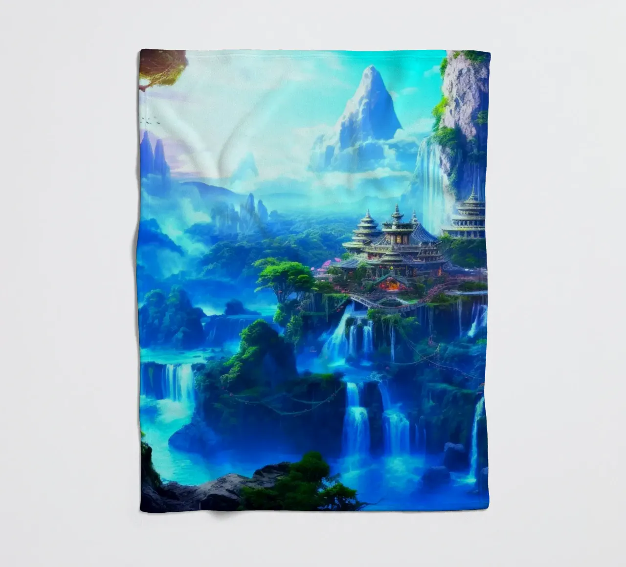 tempio delle cascate coperta in pile da space words