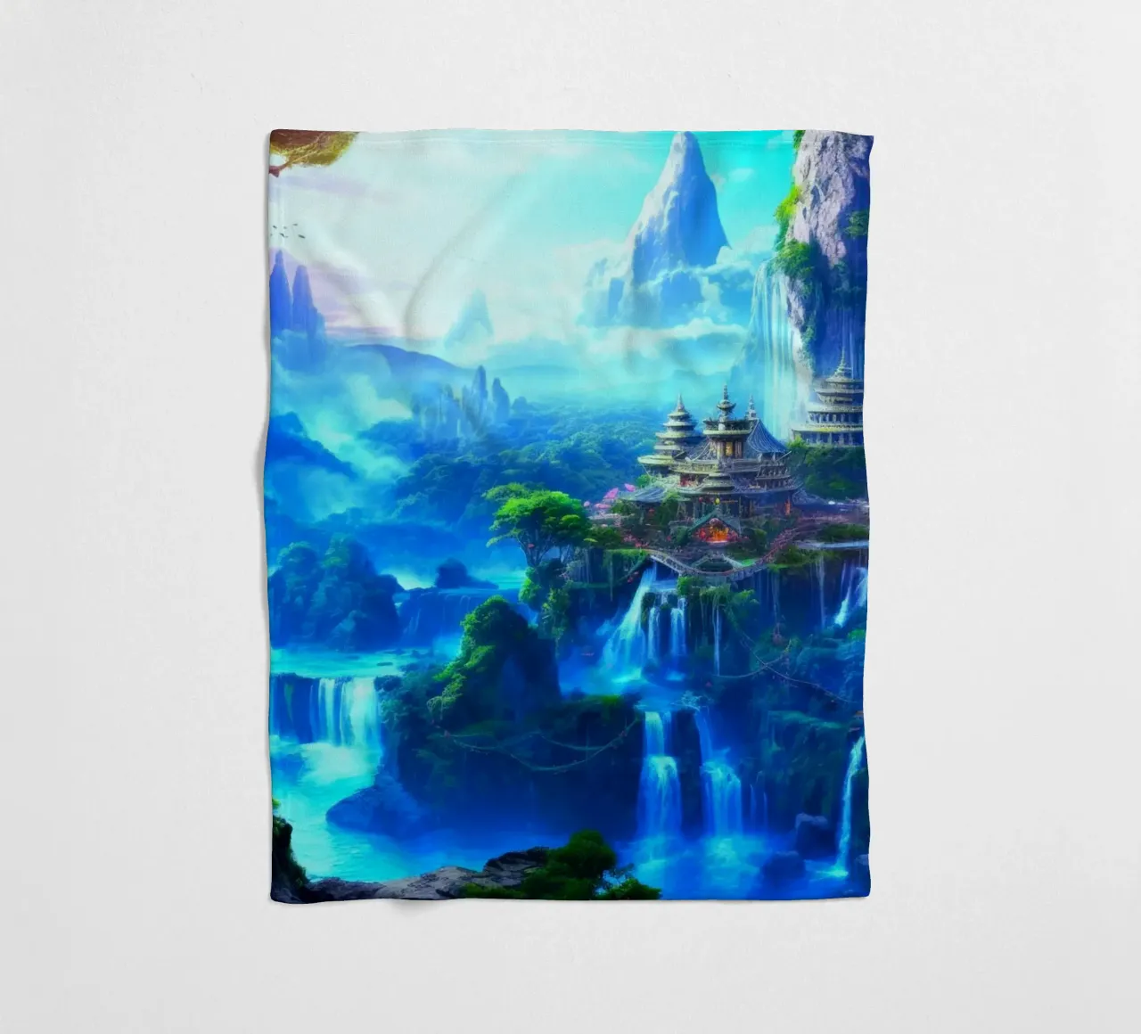 tempio delle cascate coperta in pile da space words