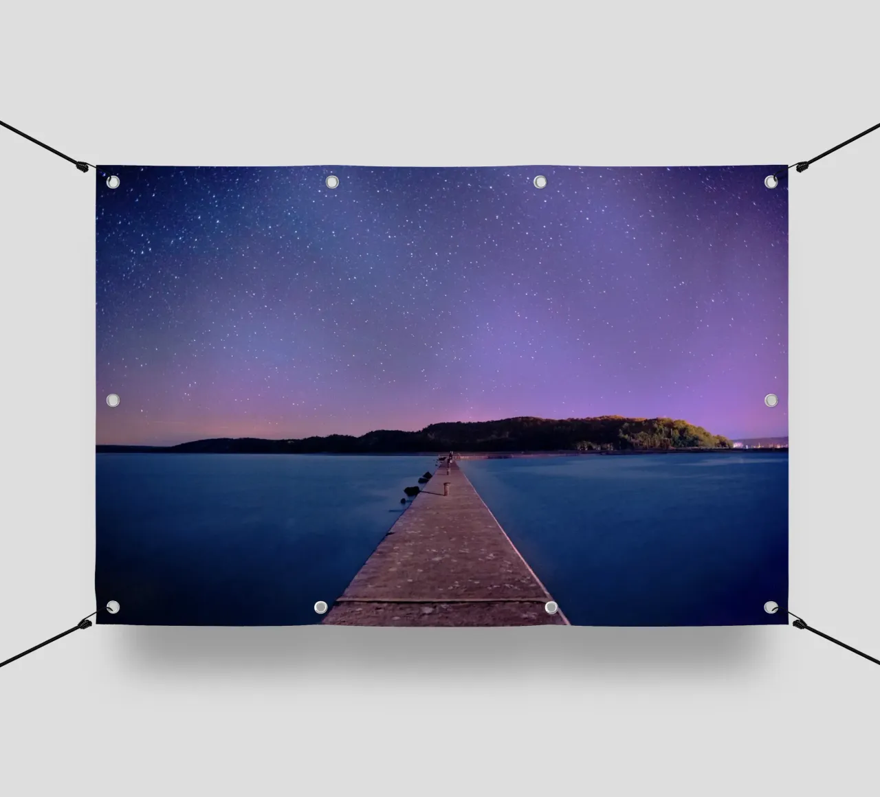 cielo viola con via di legno telo in pvc da space words
