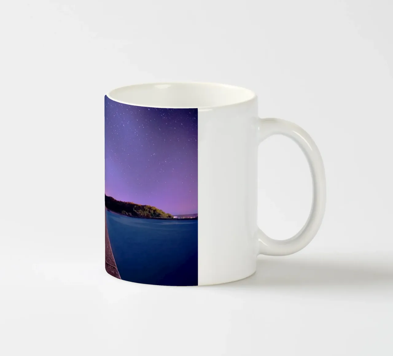cielo viola con via di legno tazza in ceramica da space words