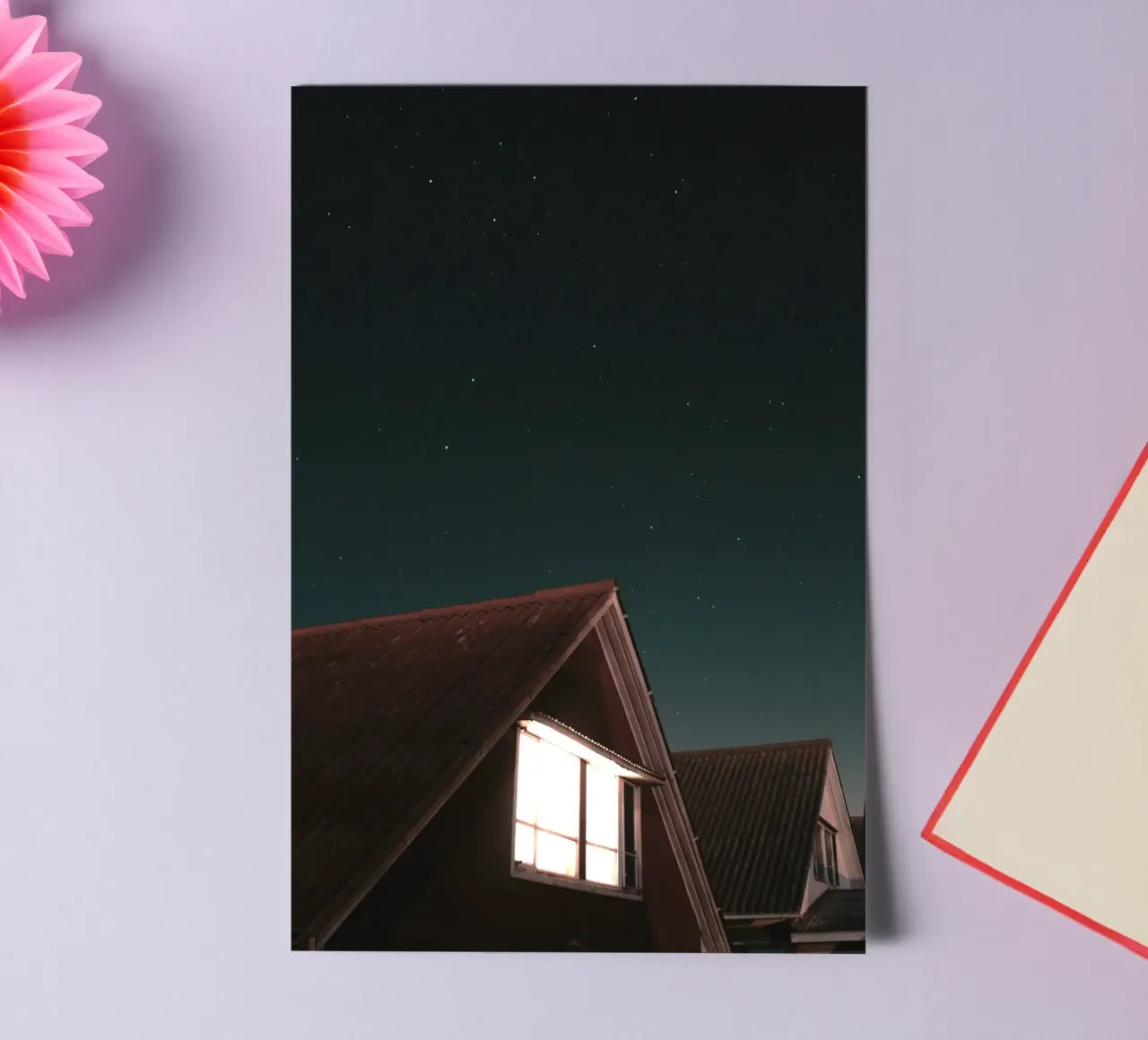 Sterne auf dem Dach Stickerbogen von space words