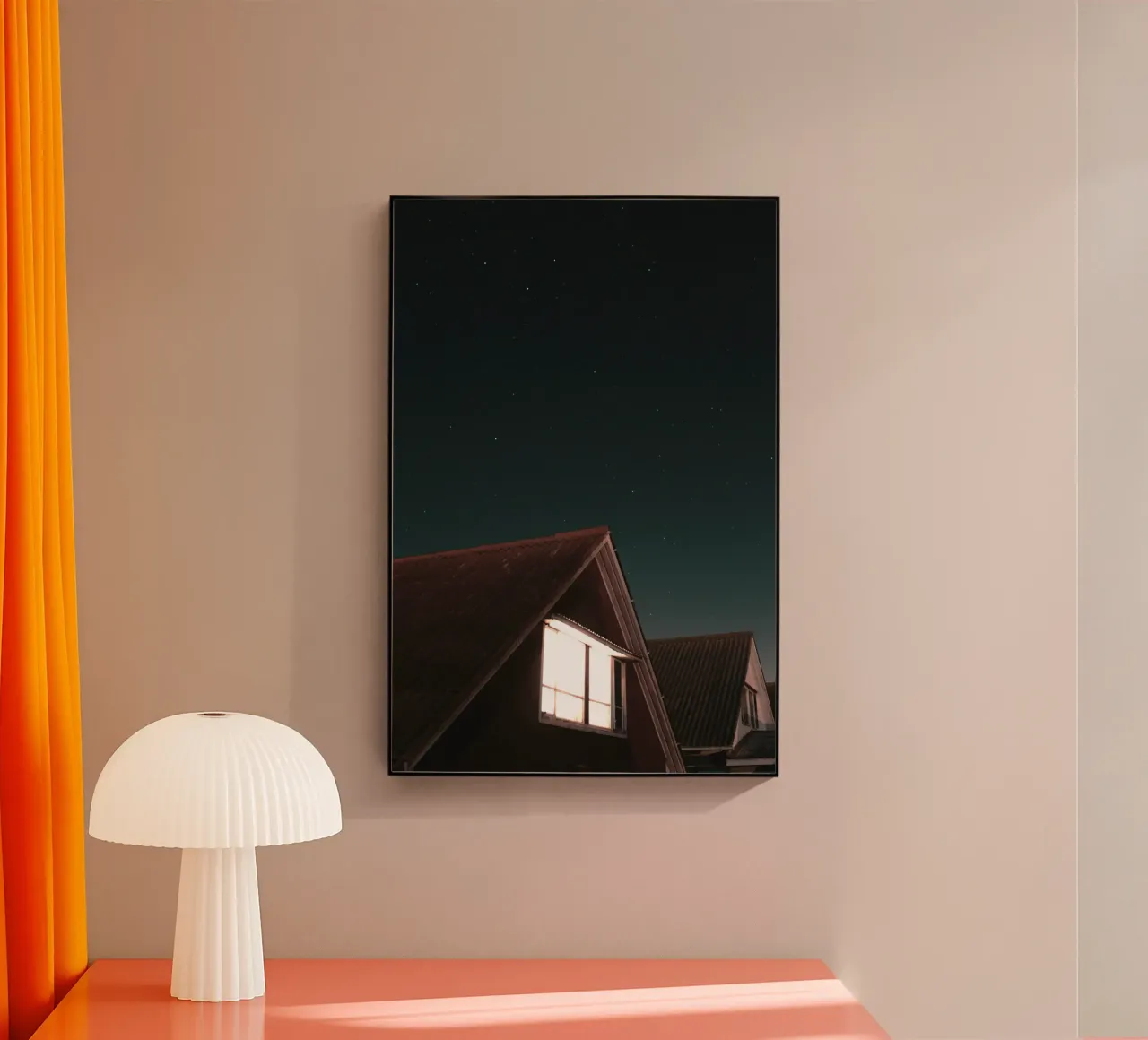 sterren op het dak acryl van space words