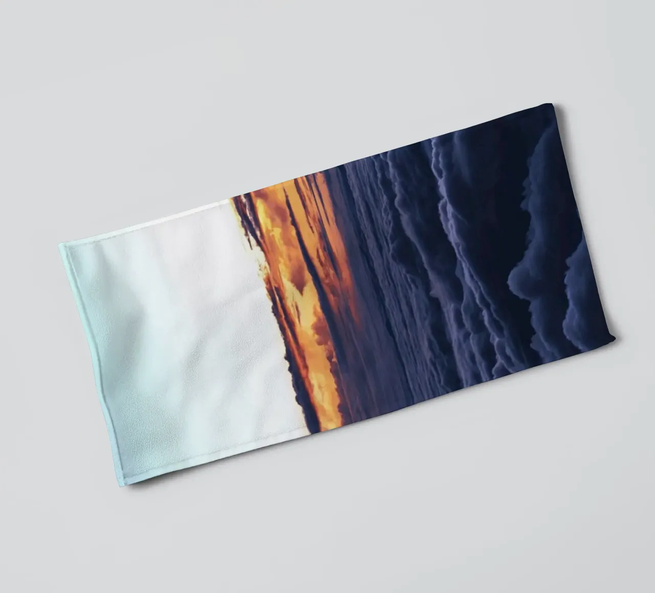 cloudscape and sun rays towel by space words