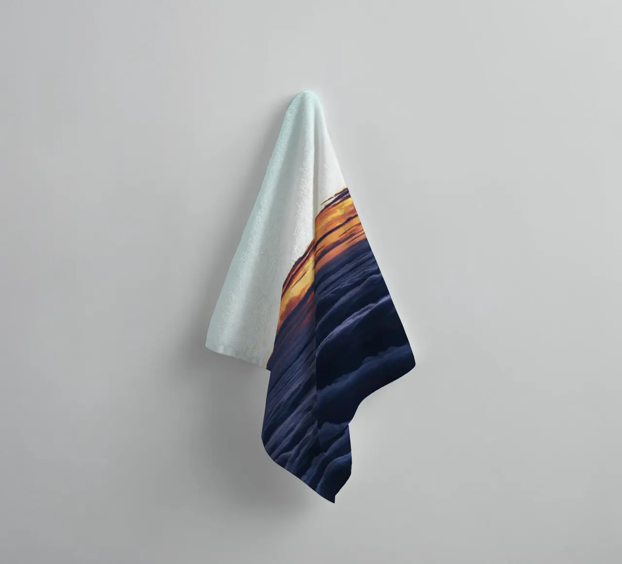 cloudscape and sun rays towel by space words