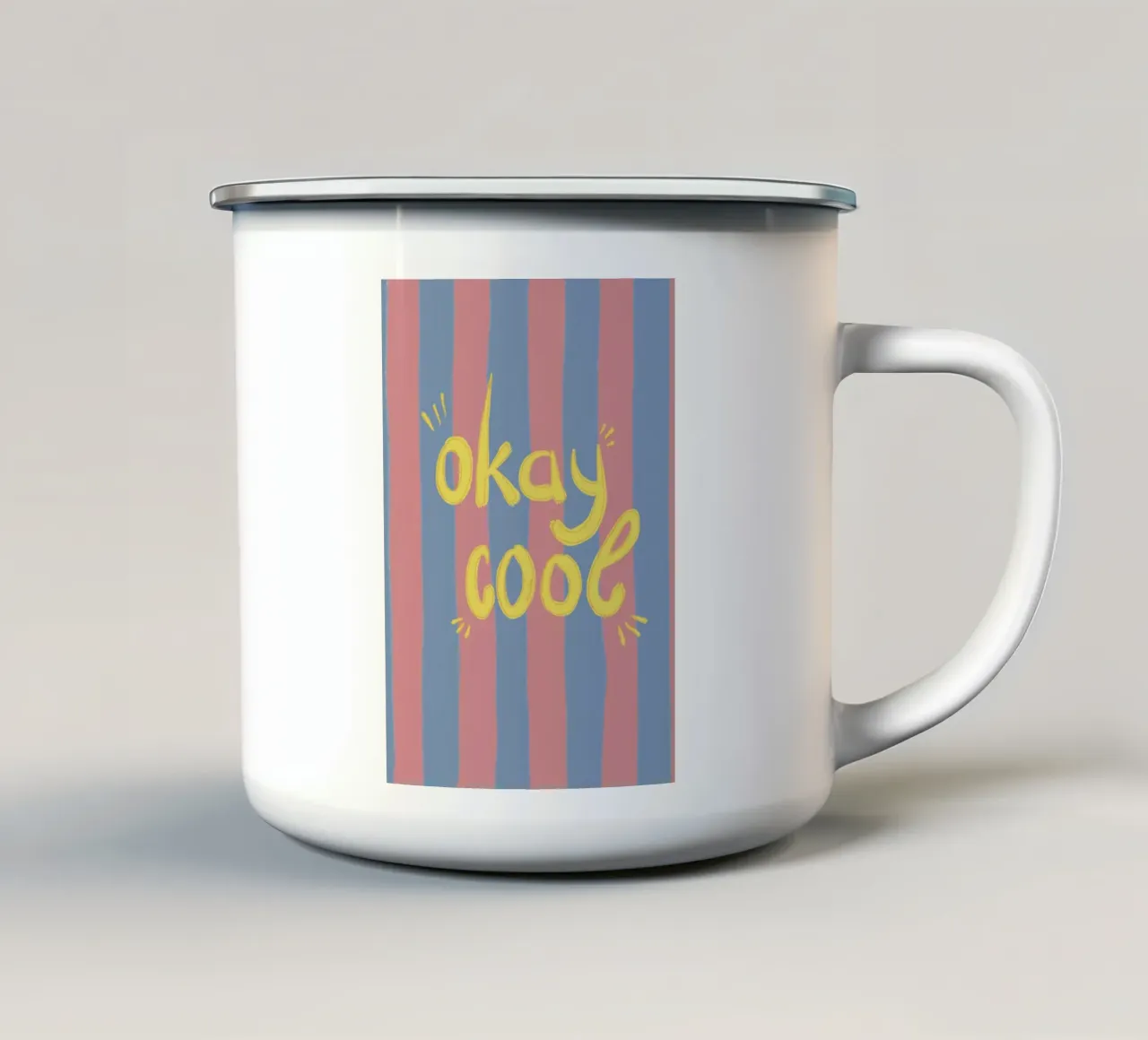 Okay, cool tazza in smalto da Beeeplan