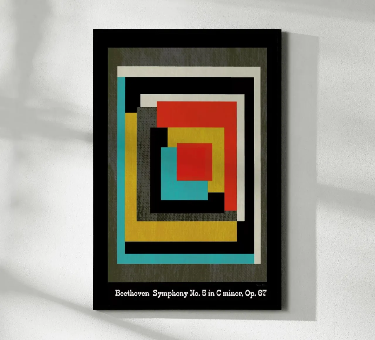 Beethoven - Symphony 5 poster con telaio in legno da Prelude Posters