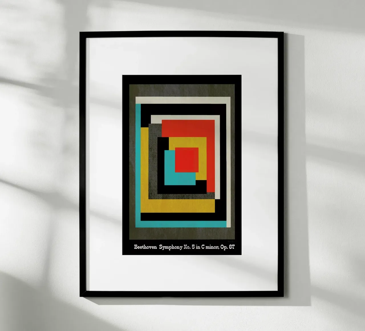 Beethoven - Symphony 5 poster con telaio in legno da Prelude Posters