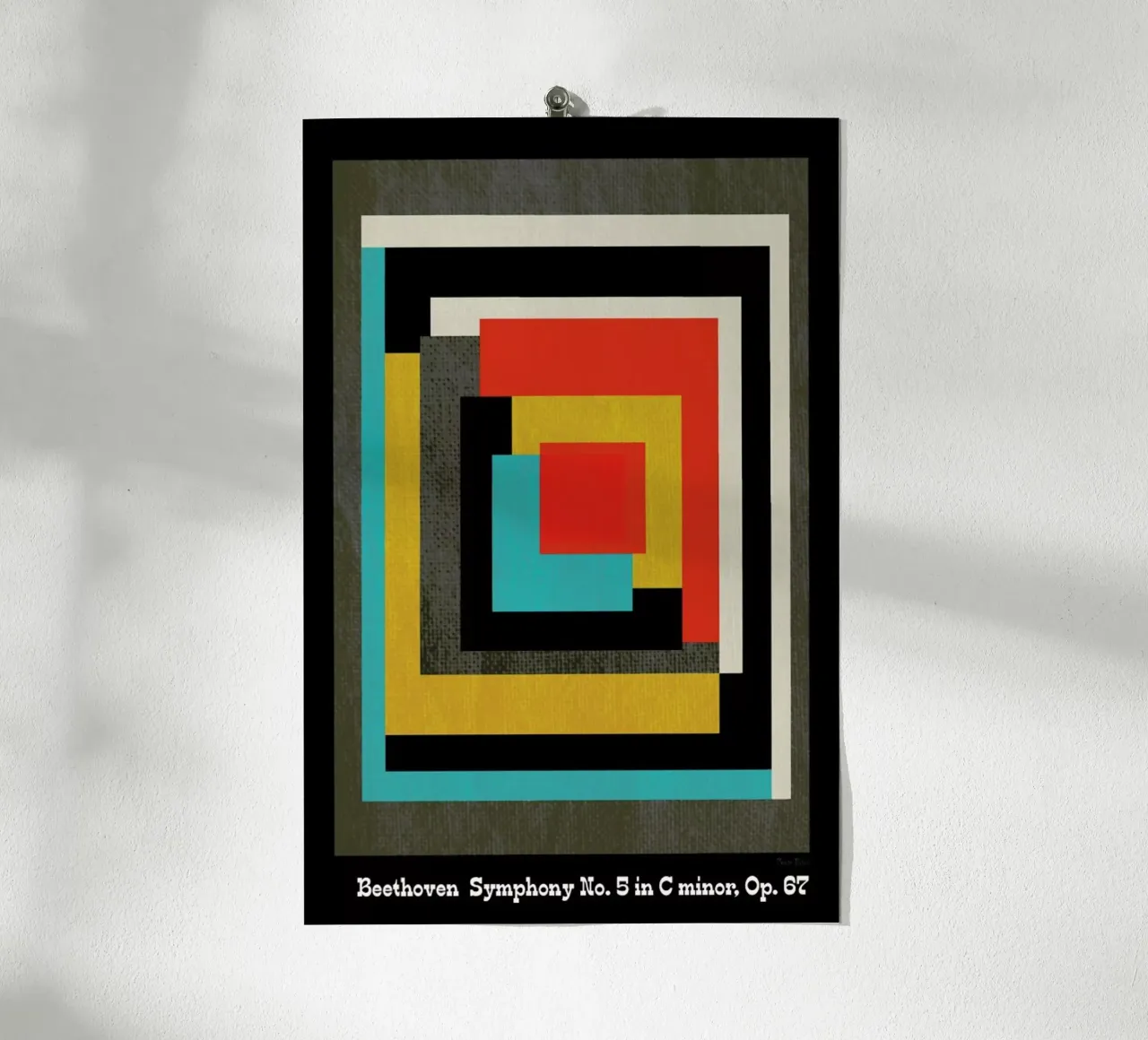 Beethoven - Symphony 5 poster con telaio in legno da Prelude Posters