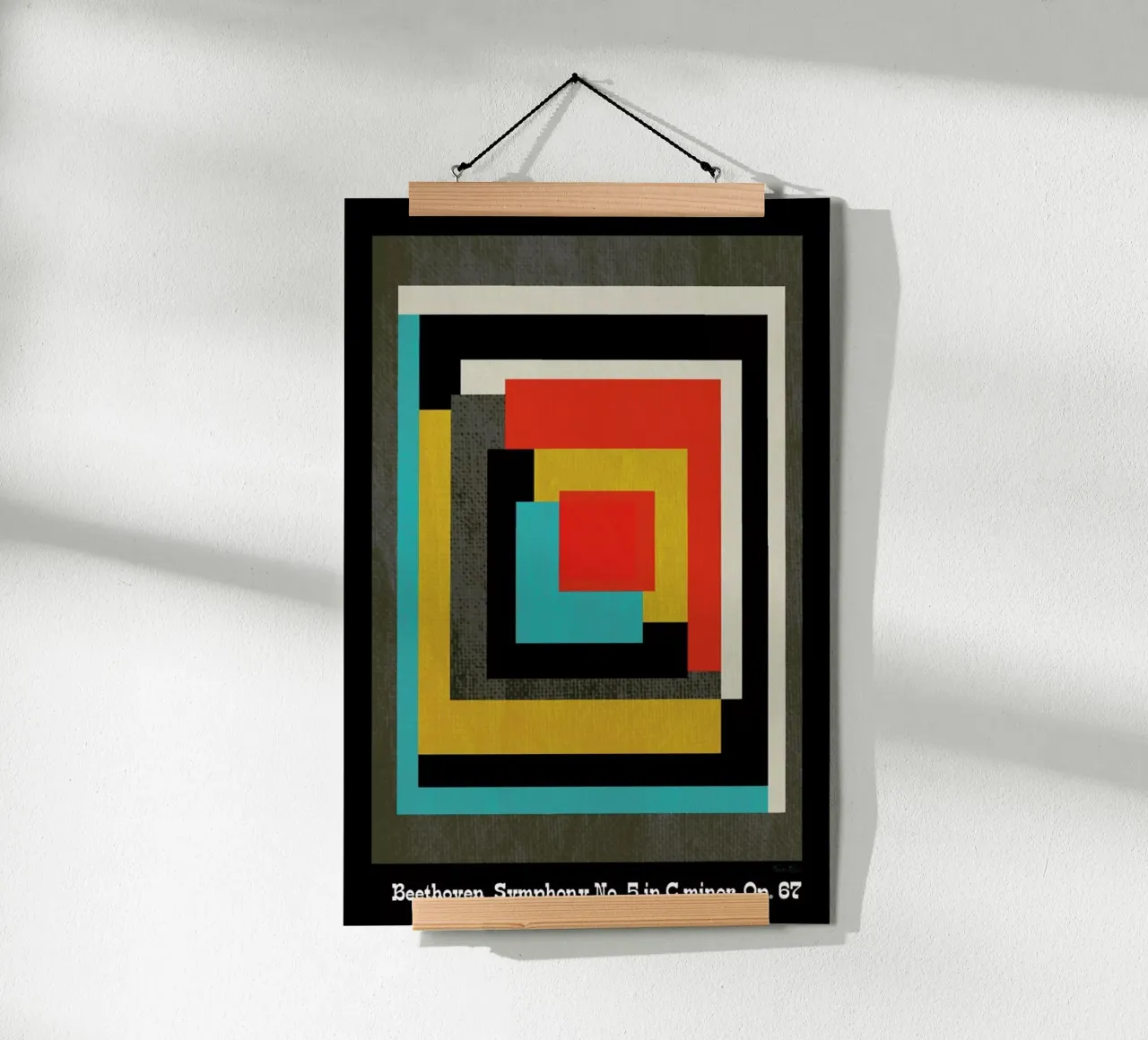 Beethoven - Symphony 5 poster con telaio in legno da Prelude Posters