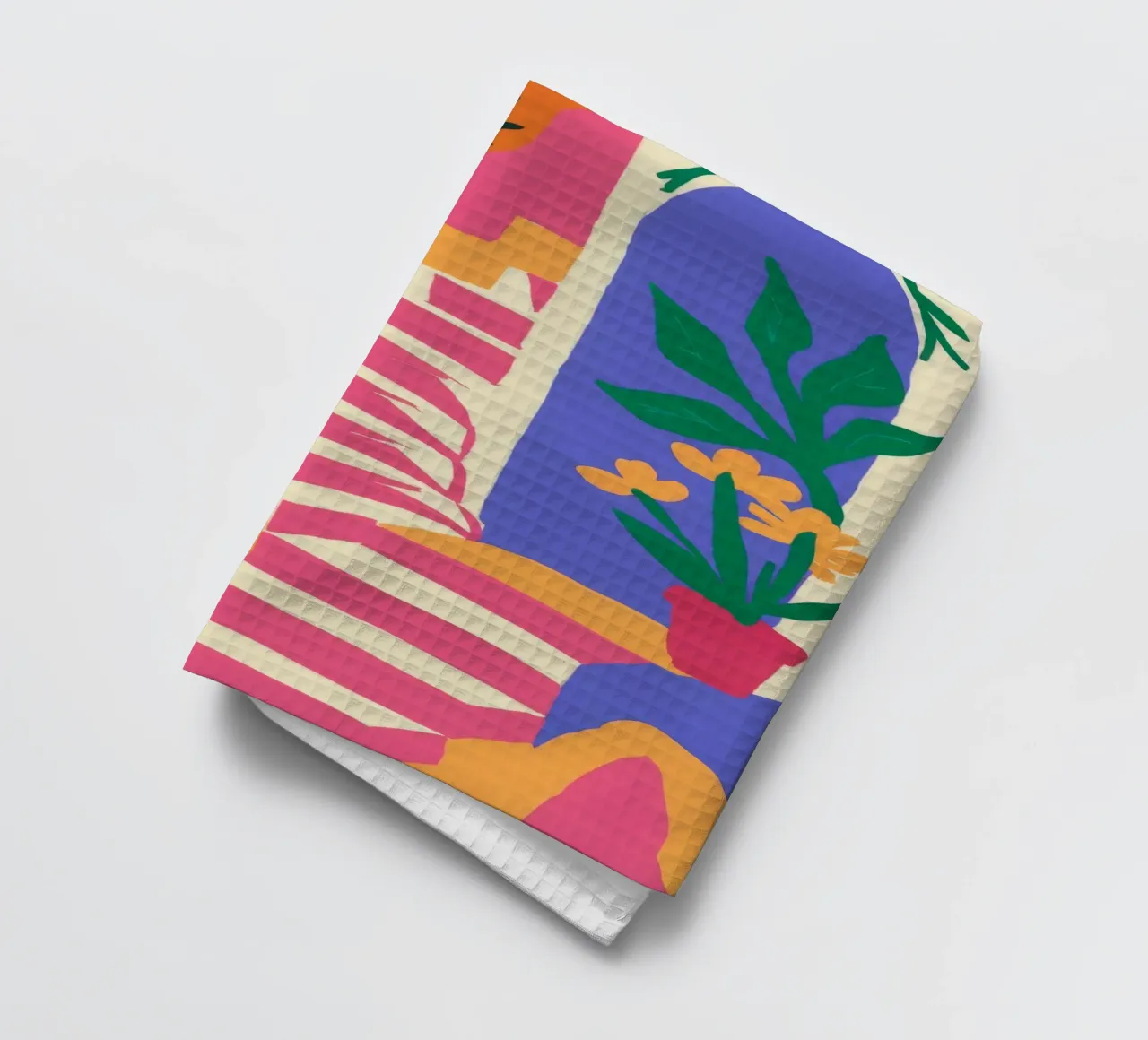 Pink Steps Leafy Climb tea towel by Stone Decade