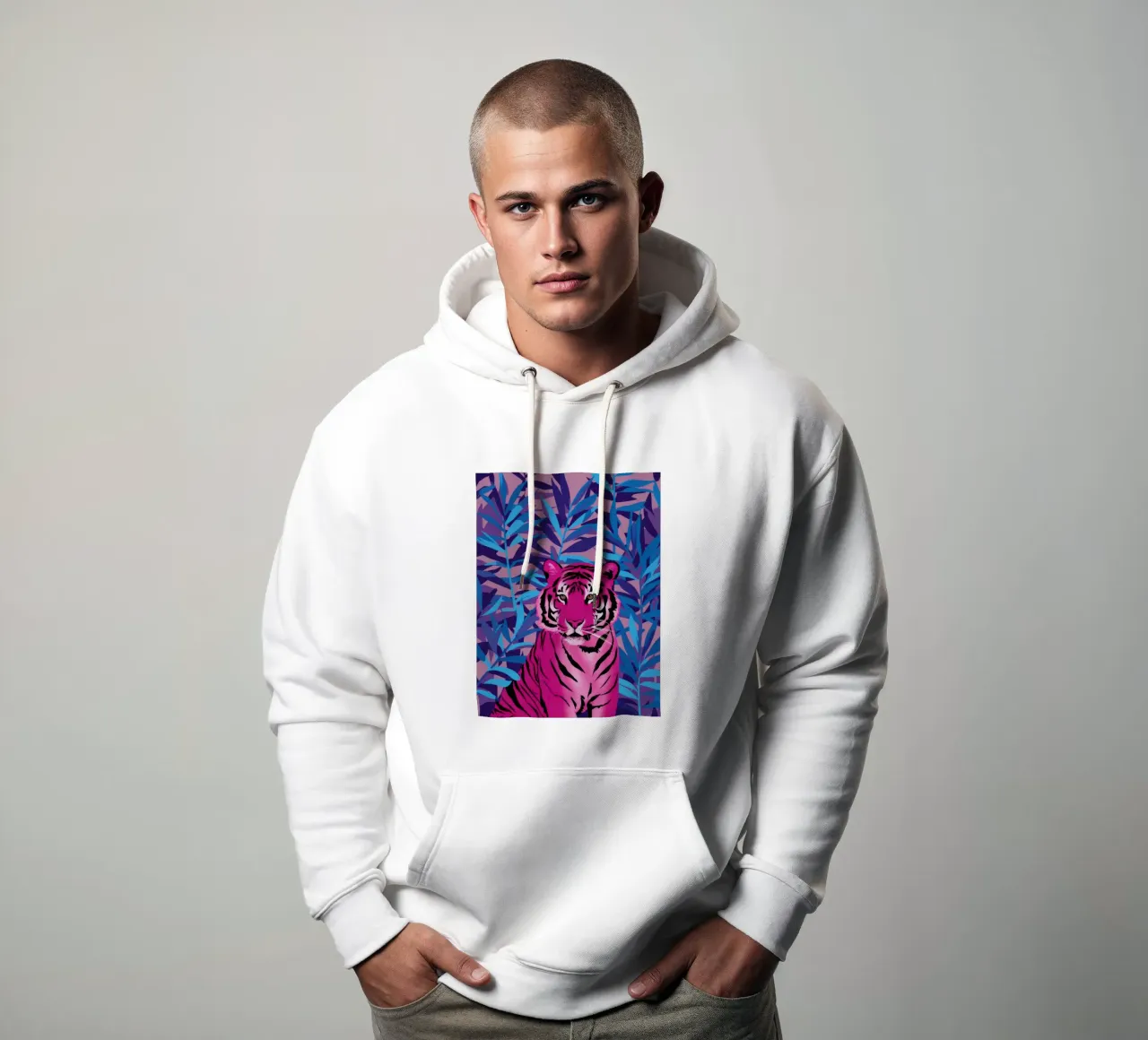 Giungla della tigre di Magenta felpa con cappuccio da Haven Fantasy
