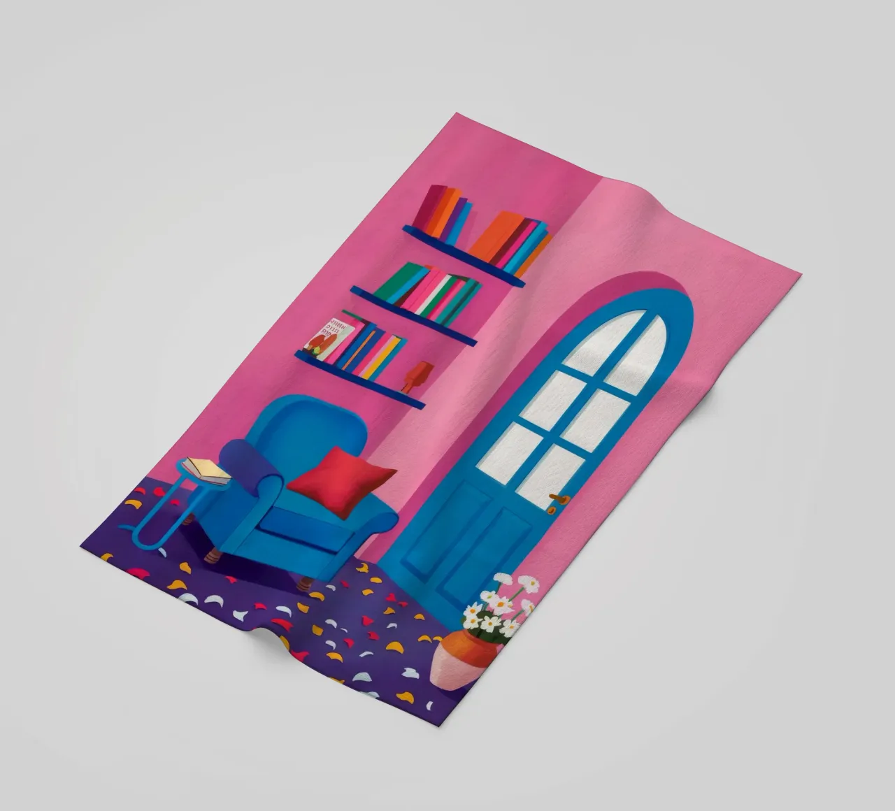 Porta blu Muro rosa telo mare da FadeAura