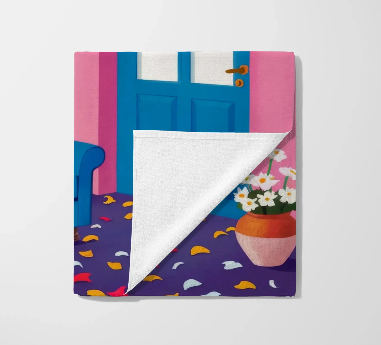 Porta blu Muro rosa telo mare da FadeAura