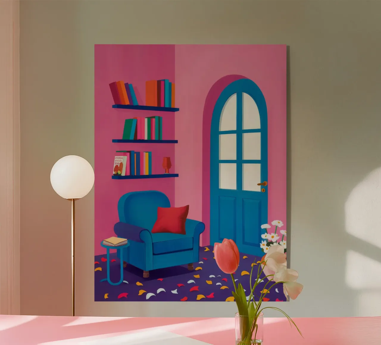 Porta blu Muro rosa plexiglass da FadeAura