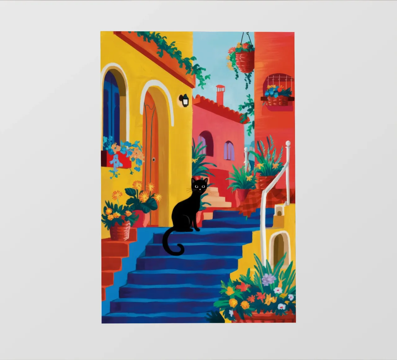 Passi blu Gatto nero telo in pvc da FadeAura
