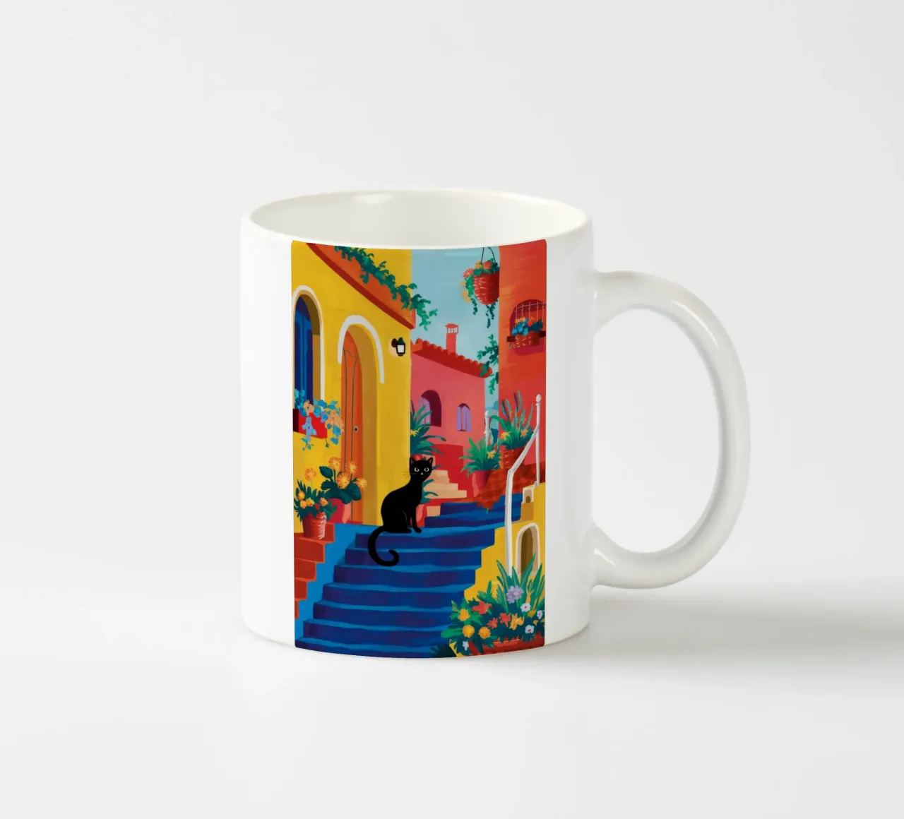 Passi blu Gatto nero tazza in ceramica da FadeAura