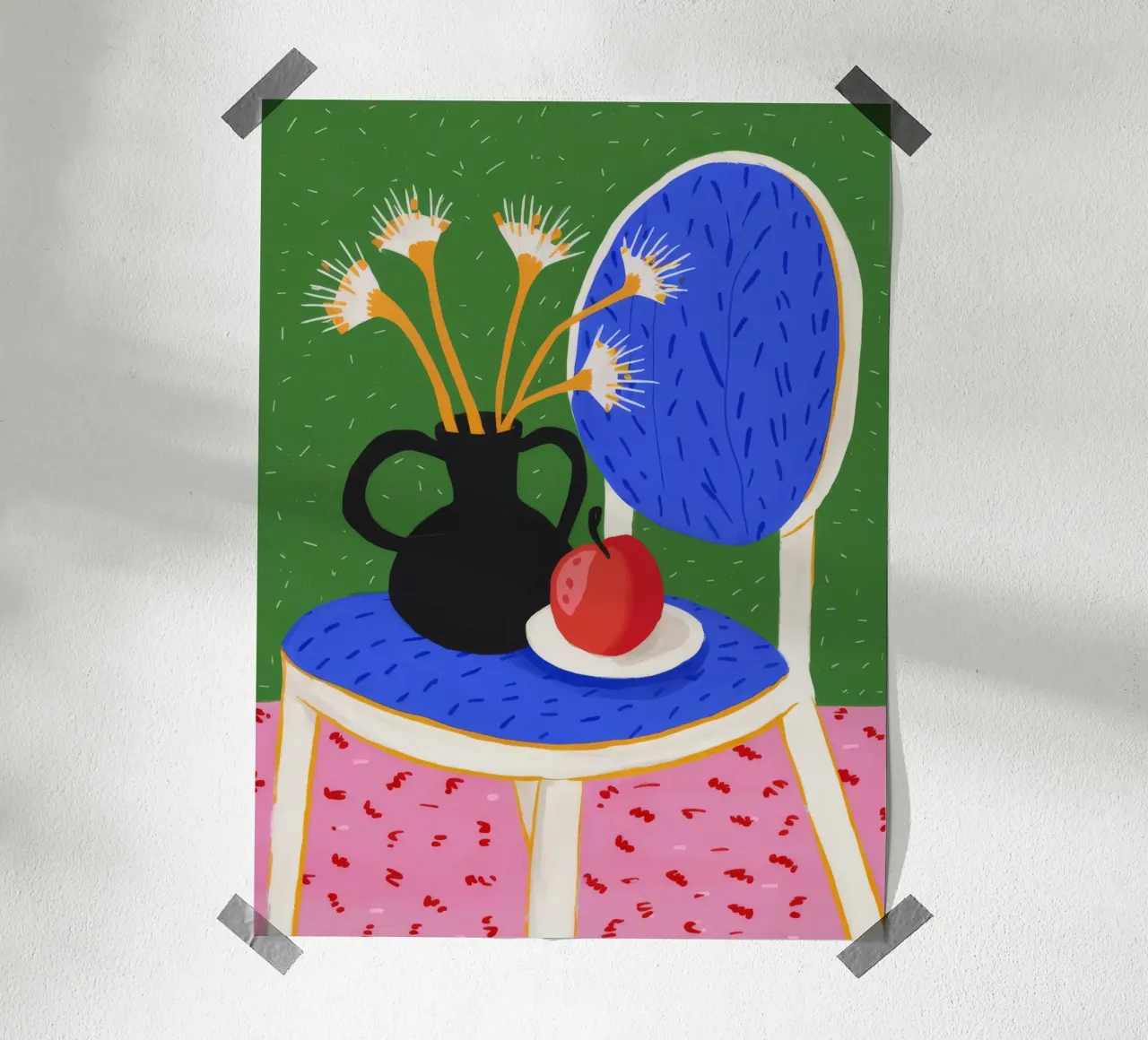 Sedia blu Daisy poster da Haven Fantasy