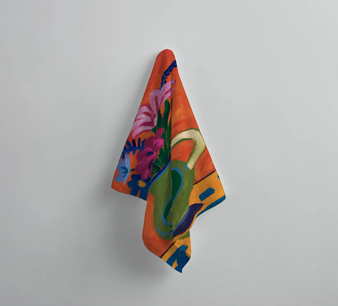Green Pitcher Swirl towel by Pan Denim