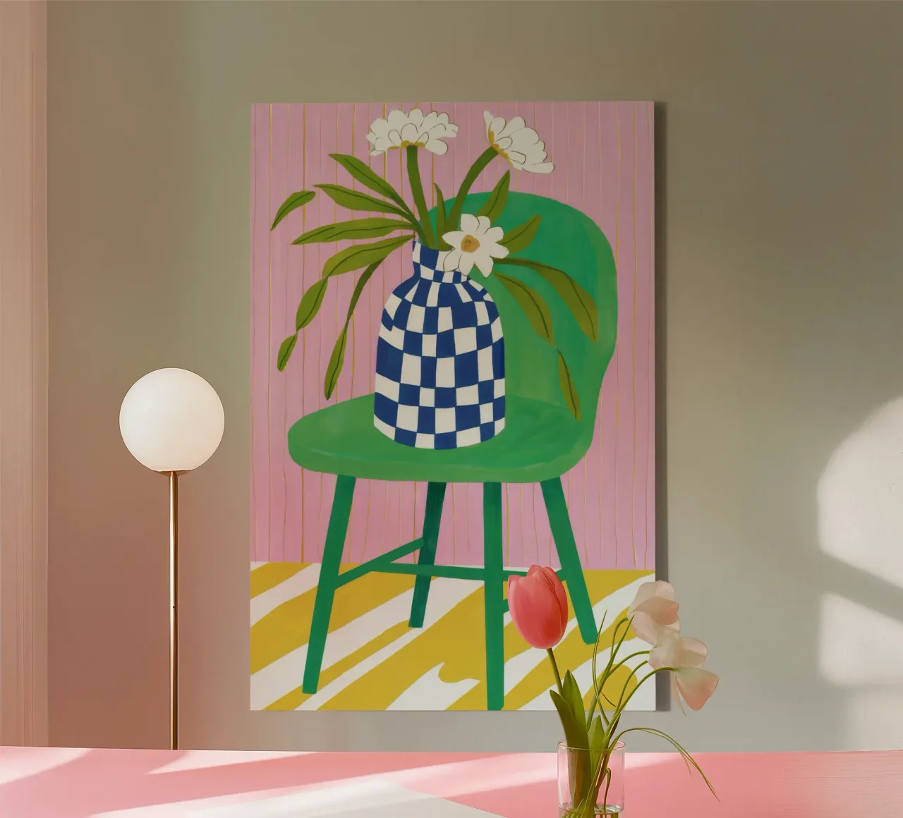 Sedia a scacchi Bloom tela con Cornice a cassetta da Haven Fantasy