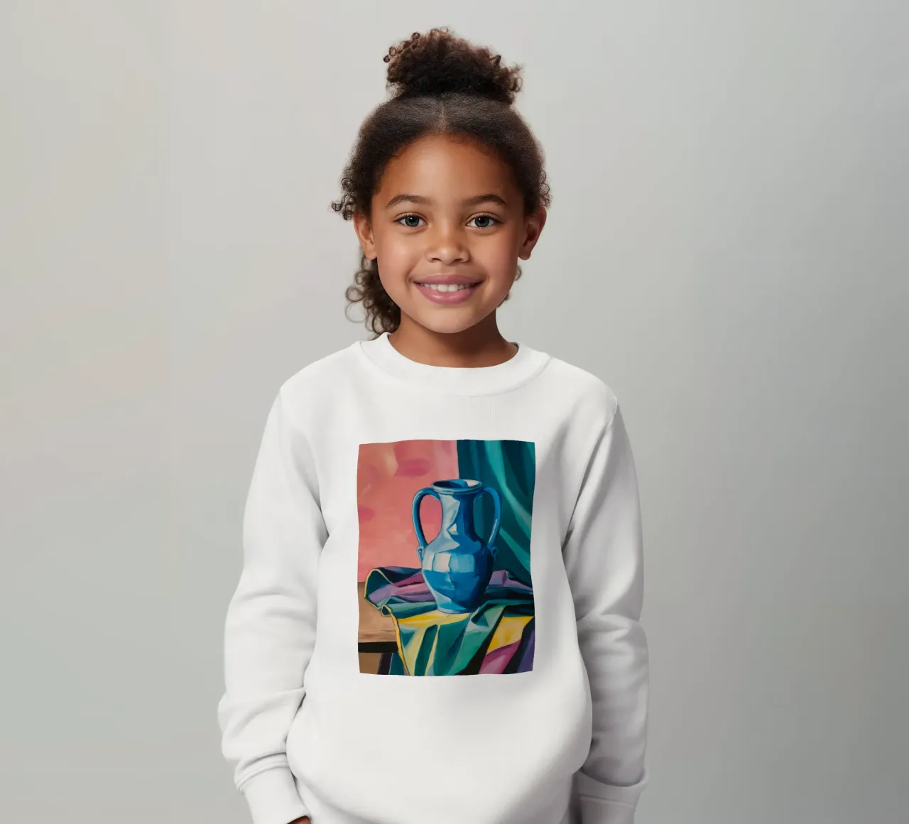 Drappeggio a brocca blu felpa bambino da Pan Denim