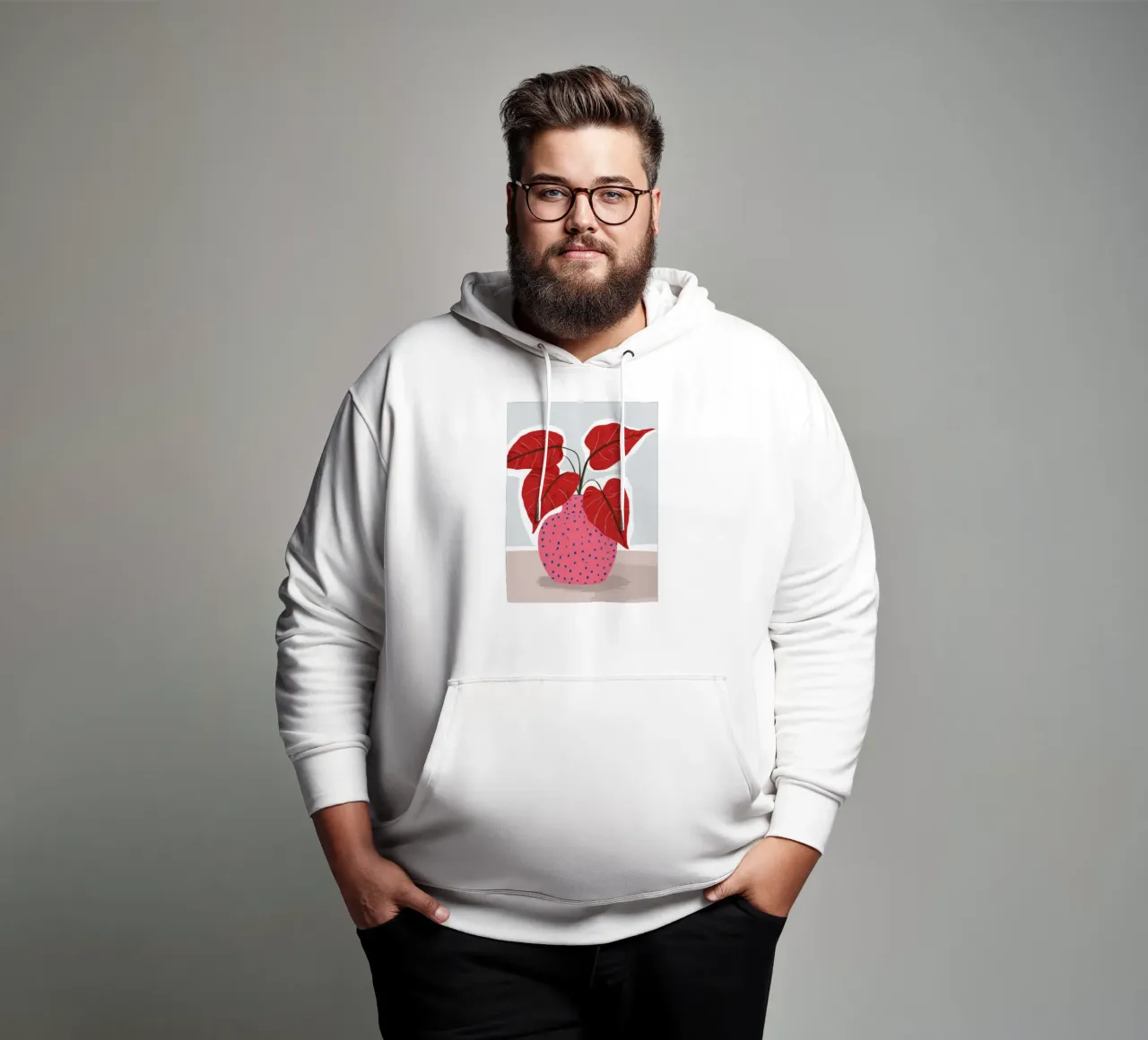 Foglia rossa a pois felpa con cappuccio da Haven Fantasy