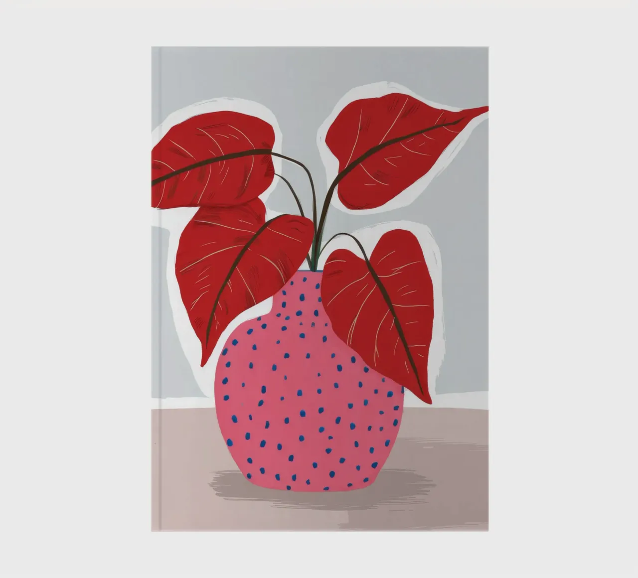 Red Leaf Polka Dot notebook by Haven Fantasy