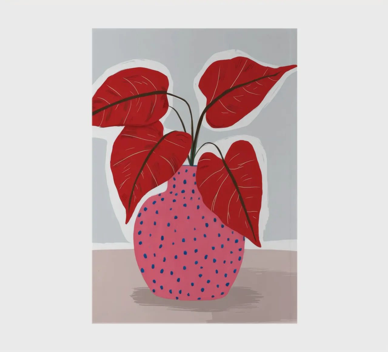 Red Leaf Polka Dot notebook by Haven Fantasy