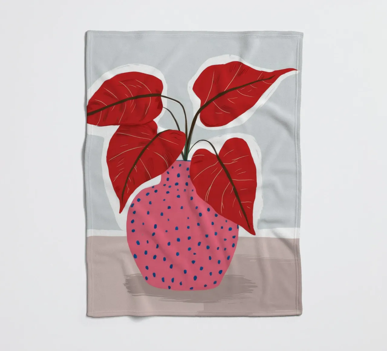 Foglia rossa a pois coperta in pile da Haven Fantasy
