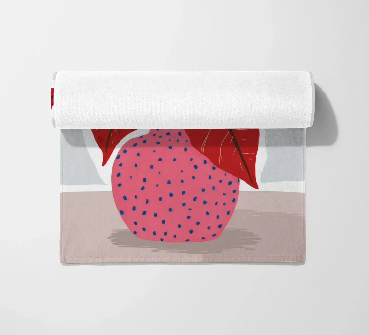 Rotes Blatt Polka Dot Strandtuch von Haven Fantasy