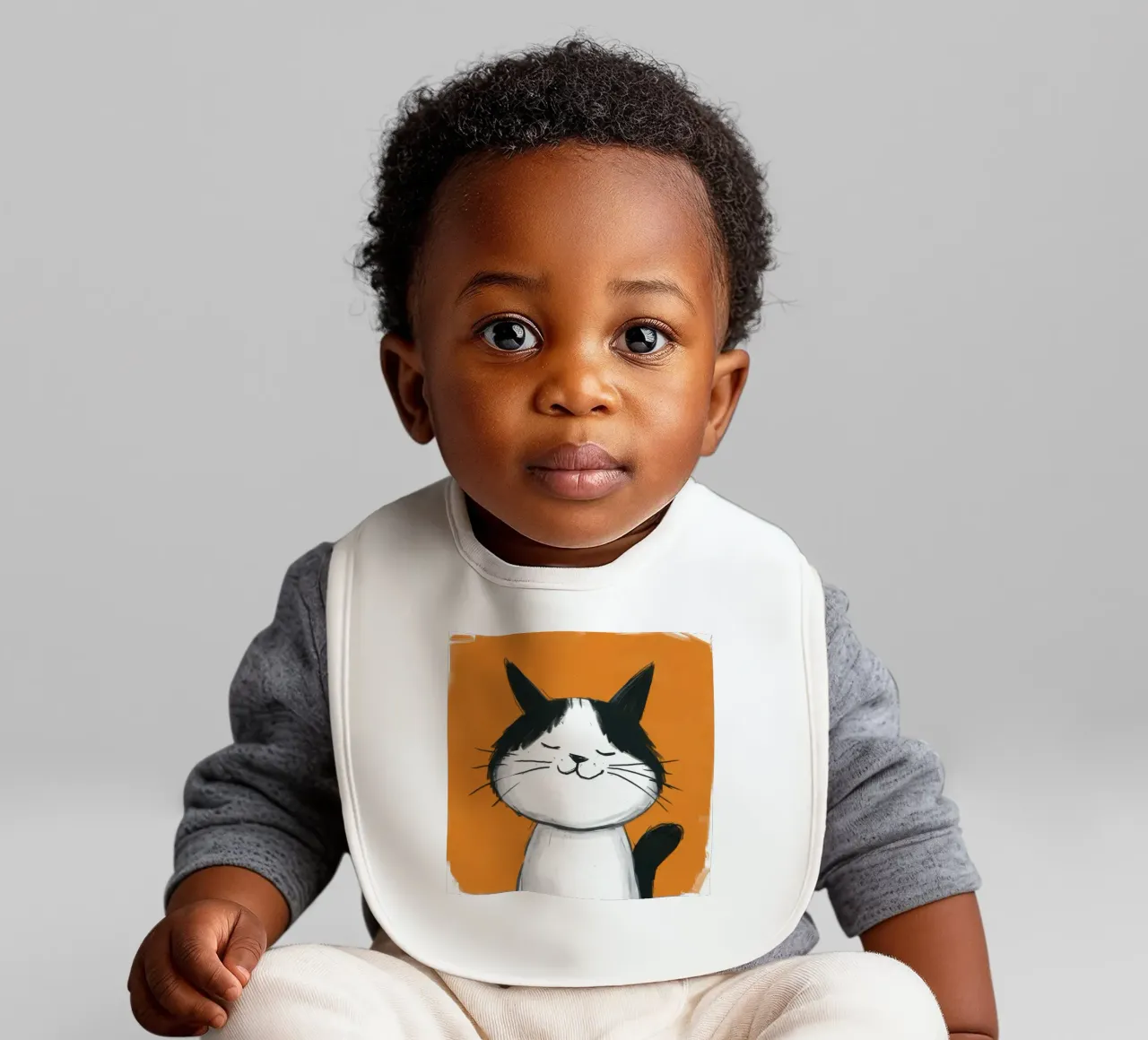 Joyful Tuxedo Grin baby bib by FadeAura