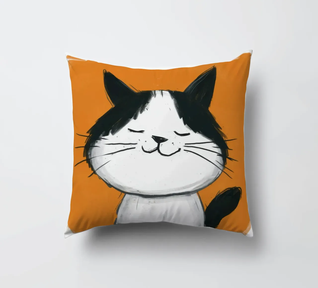 Joyful Tuxedo Grin decorative cushion by FadeAura