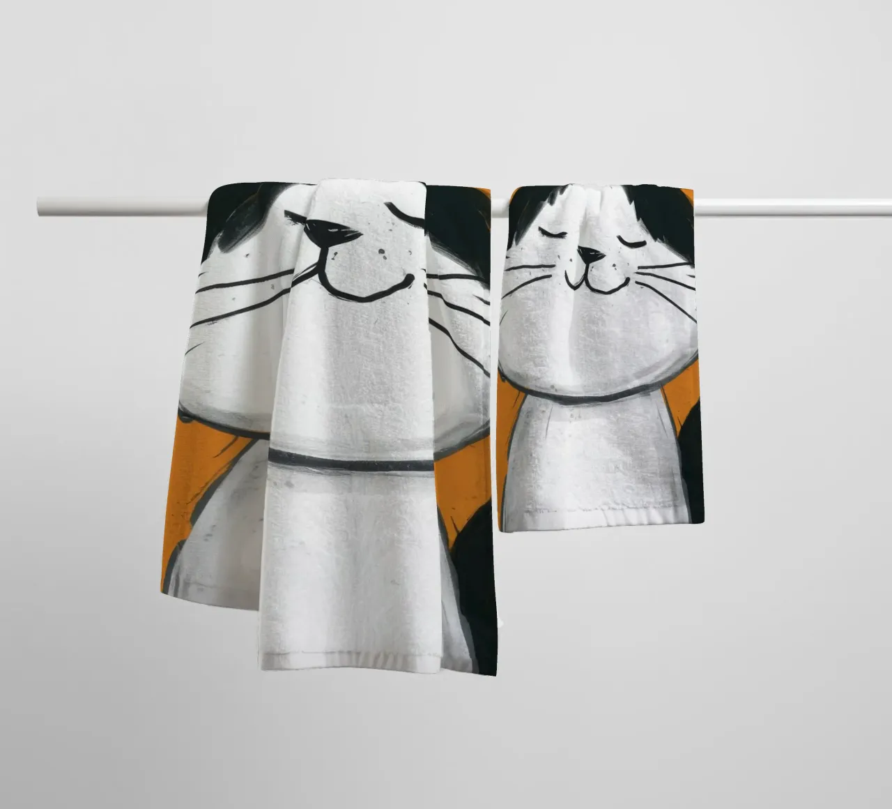 Joyful Tuxedo Grin towel by FadeAura