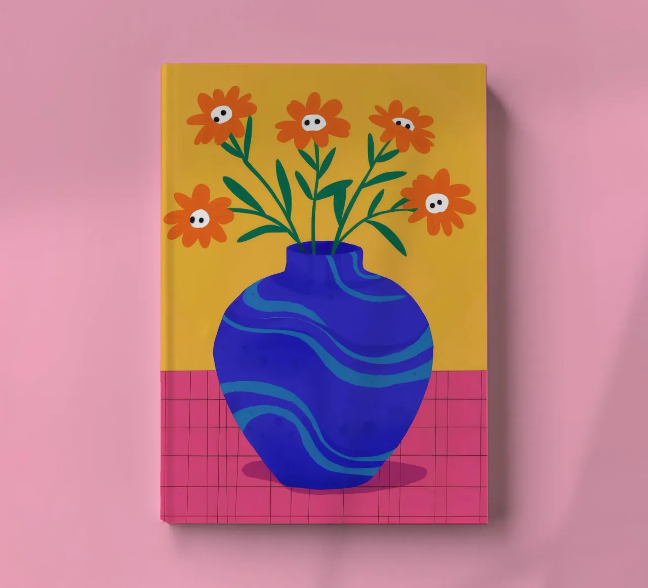Blue Vase Orange Daisies notebook by Stone Decade