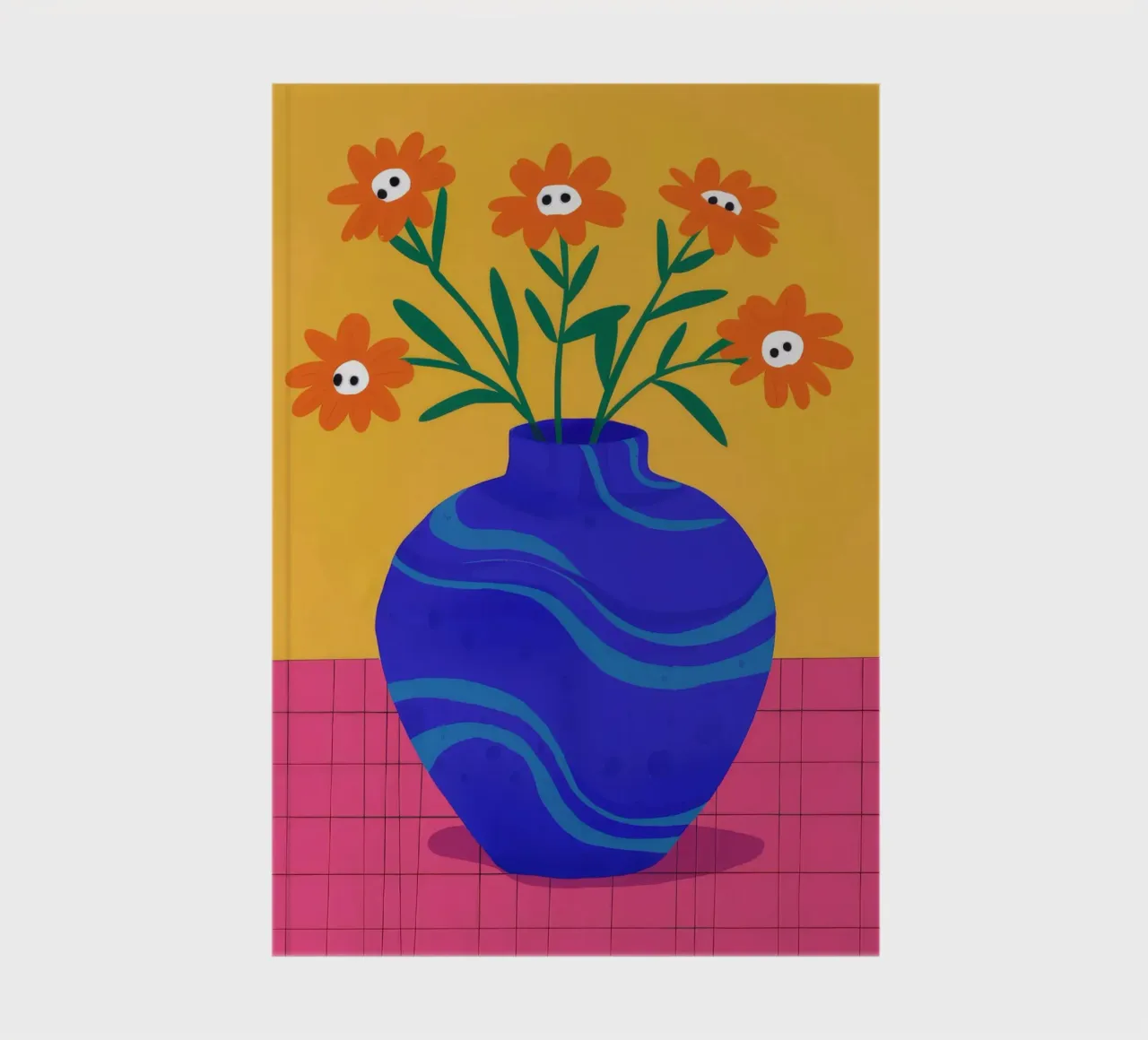 Blue Vase Orange Daisies notebook by Stone Decade