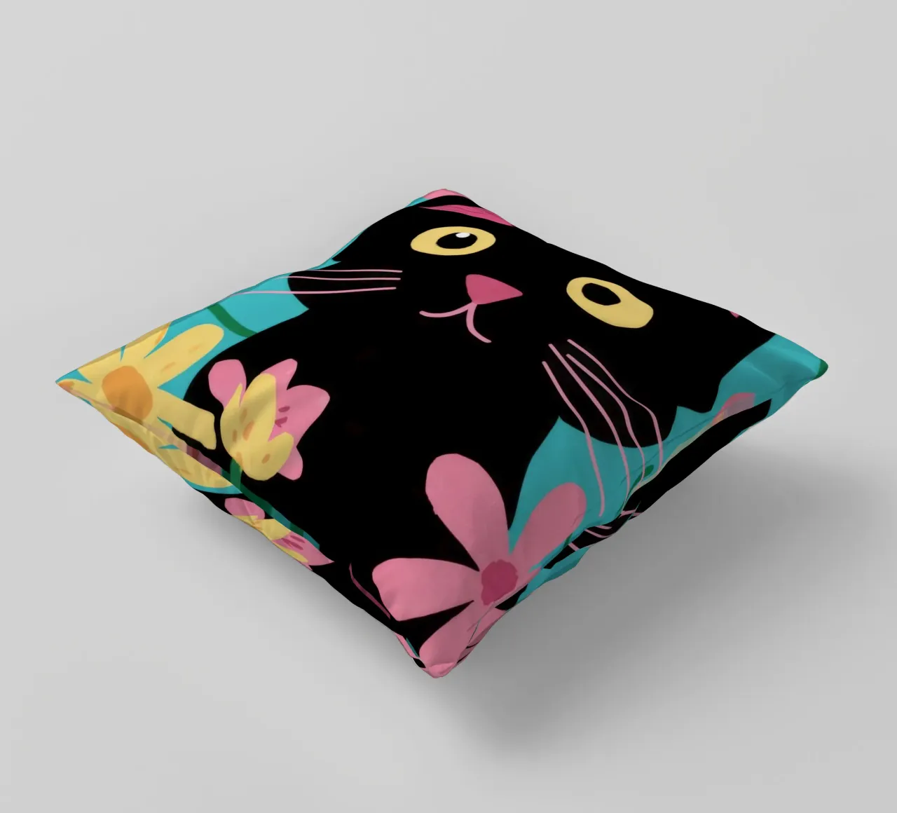 Pop floreale felino cuscino da FadeAura