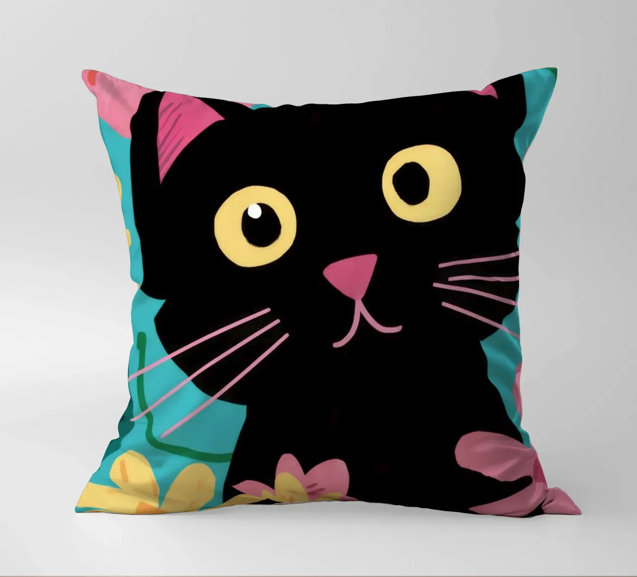 Pop floreale felino cuscino da FadeAura
