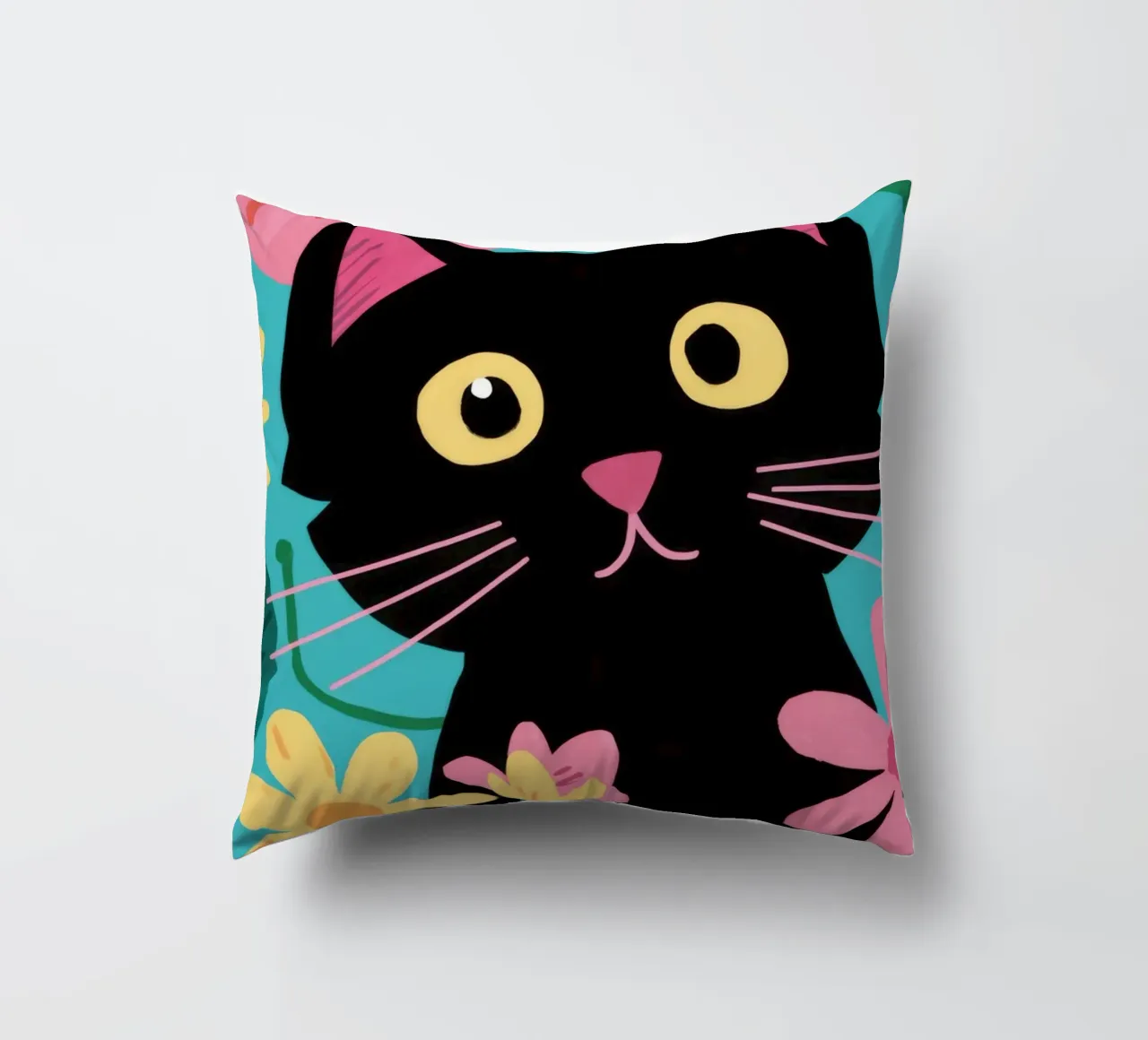 Pop floreale felino cuscino da FadeAura