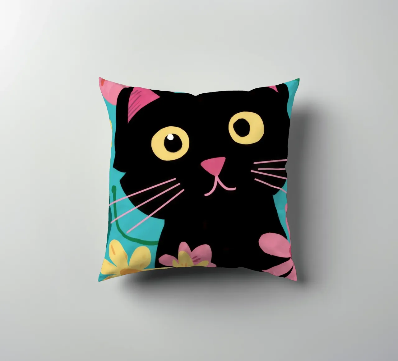 Pop floreale felino cuscino da FadeAura