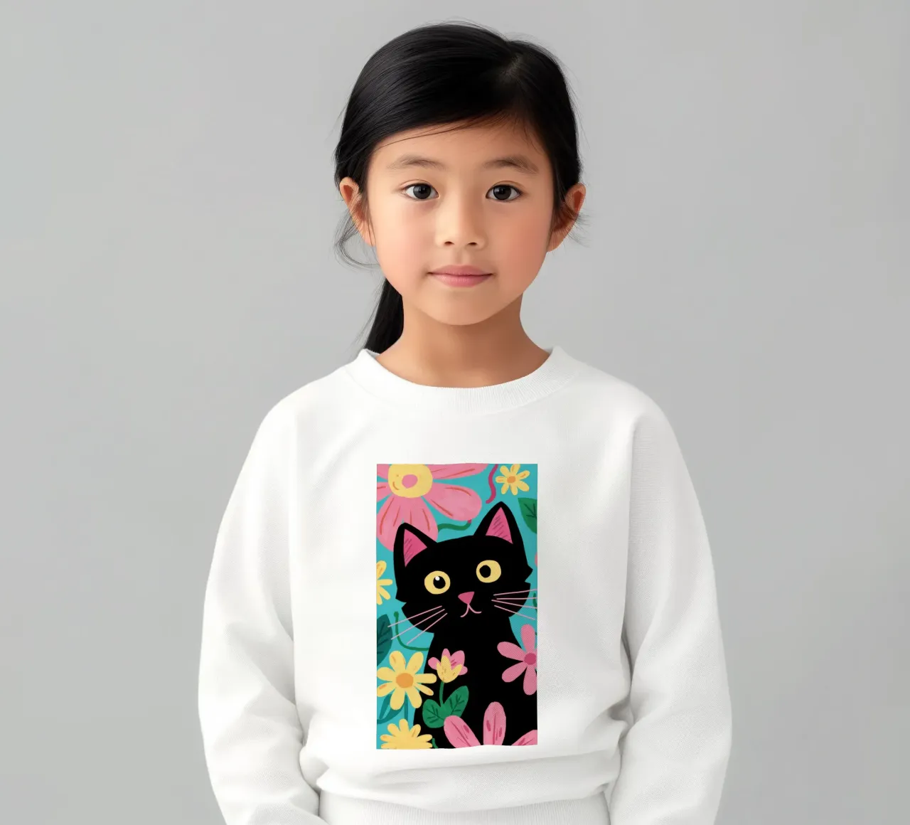 Pop floreale felino felpa bambino da FadeAura