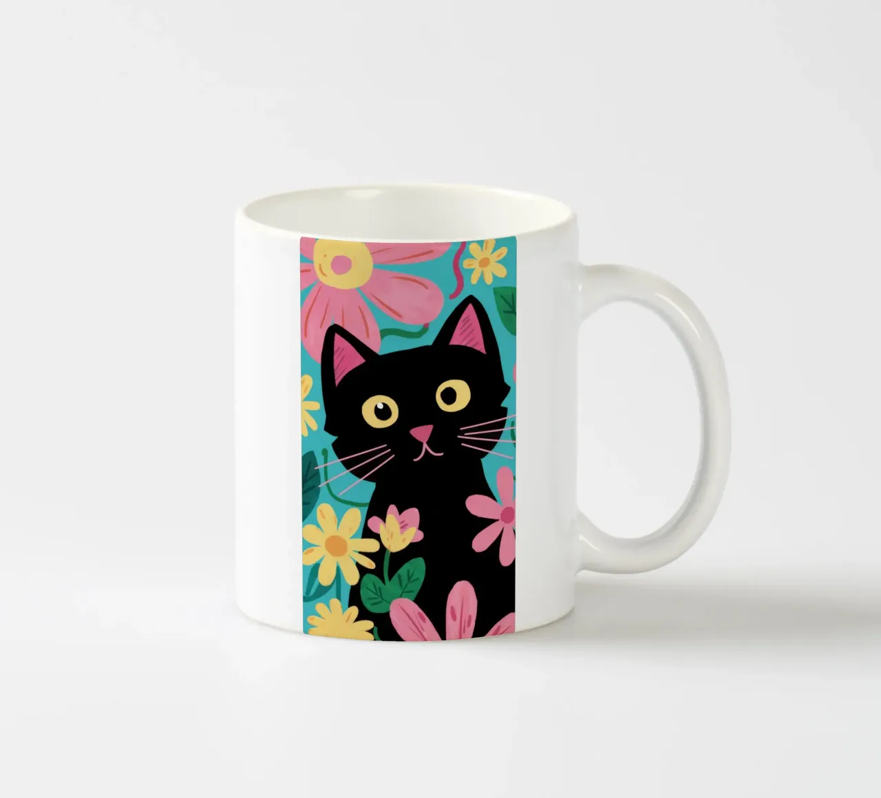 Pop floreale felino tazza in ceramica da FadeAura