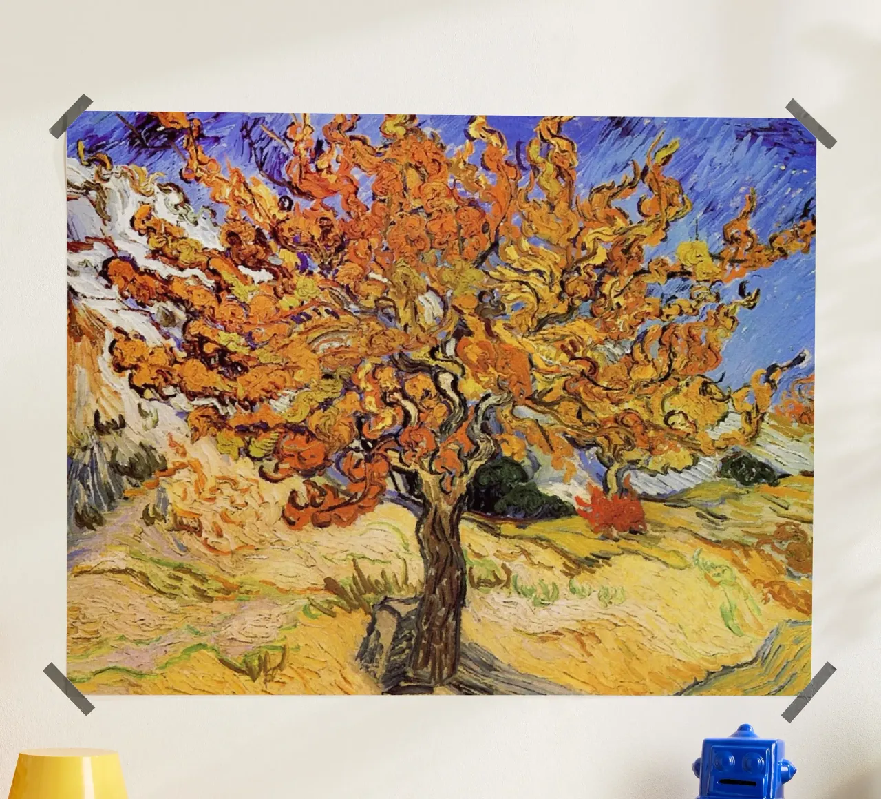 Il gelso - Vincent Van Gogh poster con telaio in plastica da Sylviepaint