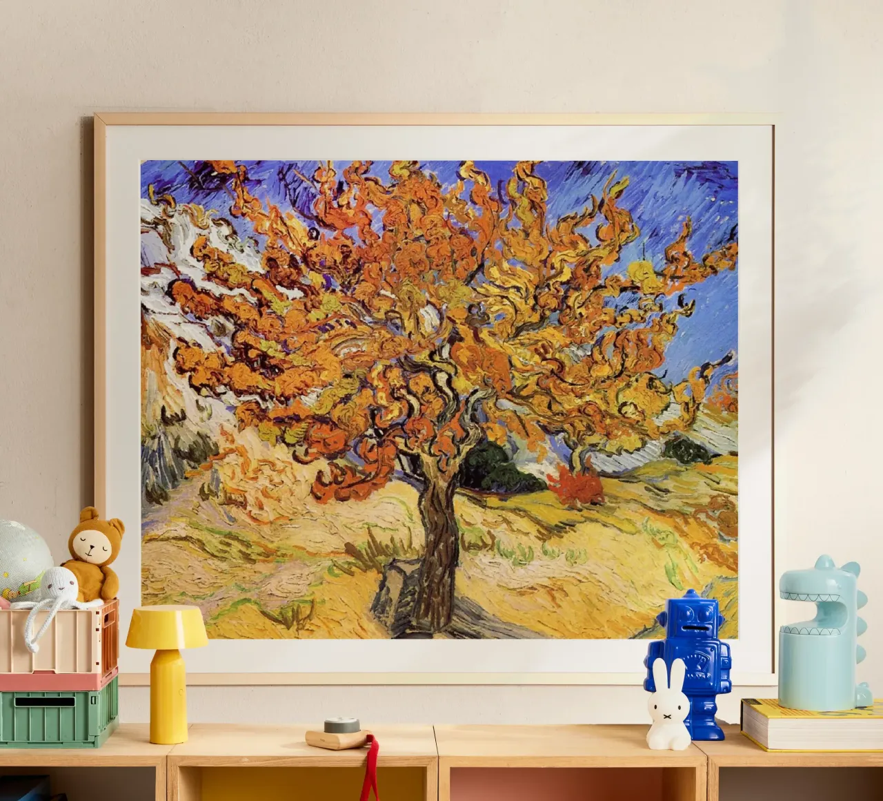 Il gelso - Vincent Van Gogh poster con telaio in plastica da Sylviepaint