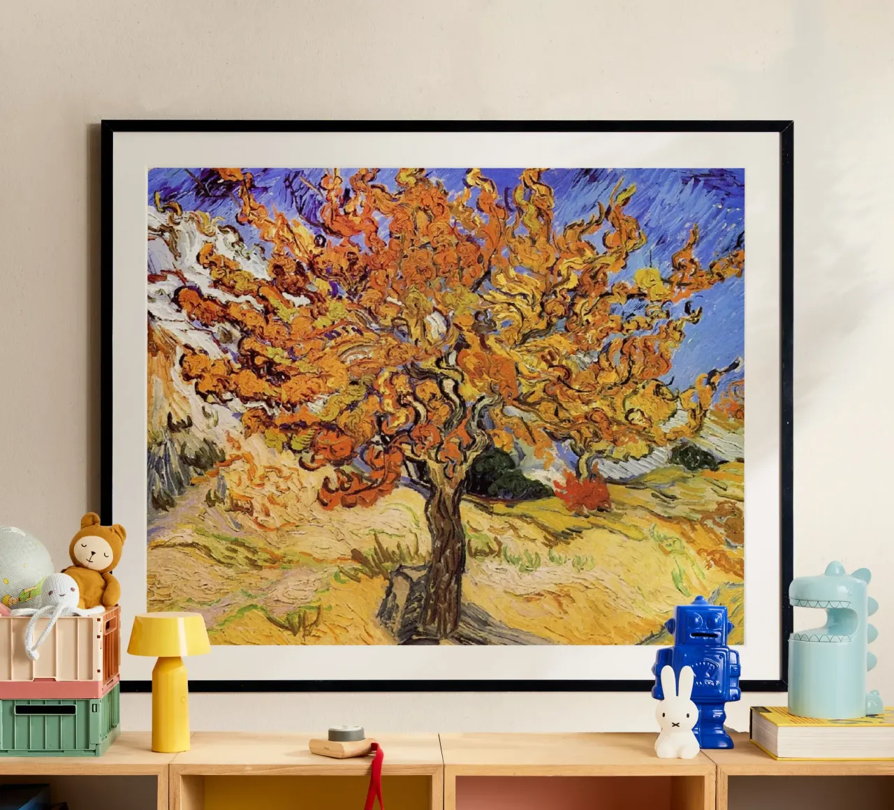 Il gelso - Vincent Van Gogh poster con telaio in plastica da Sylviepaint