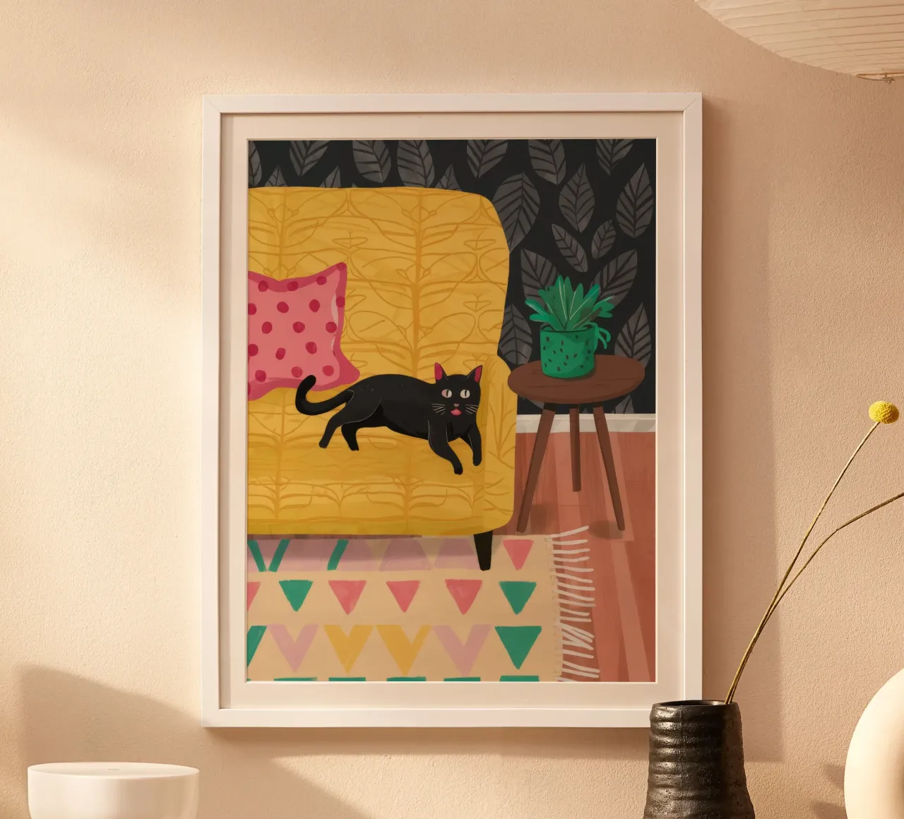 Canapé jaune Chat noir hahnemühle de Stone Decade