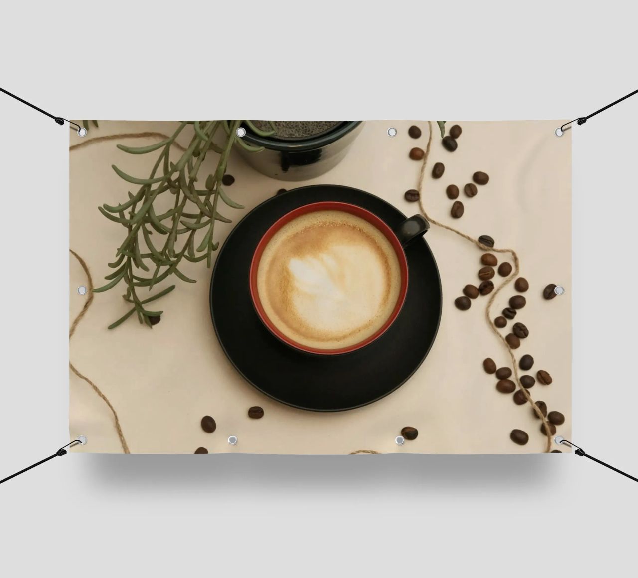 tazza di caffè latte art telo in pvc da cofa home