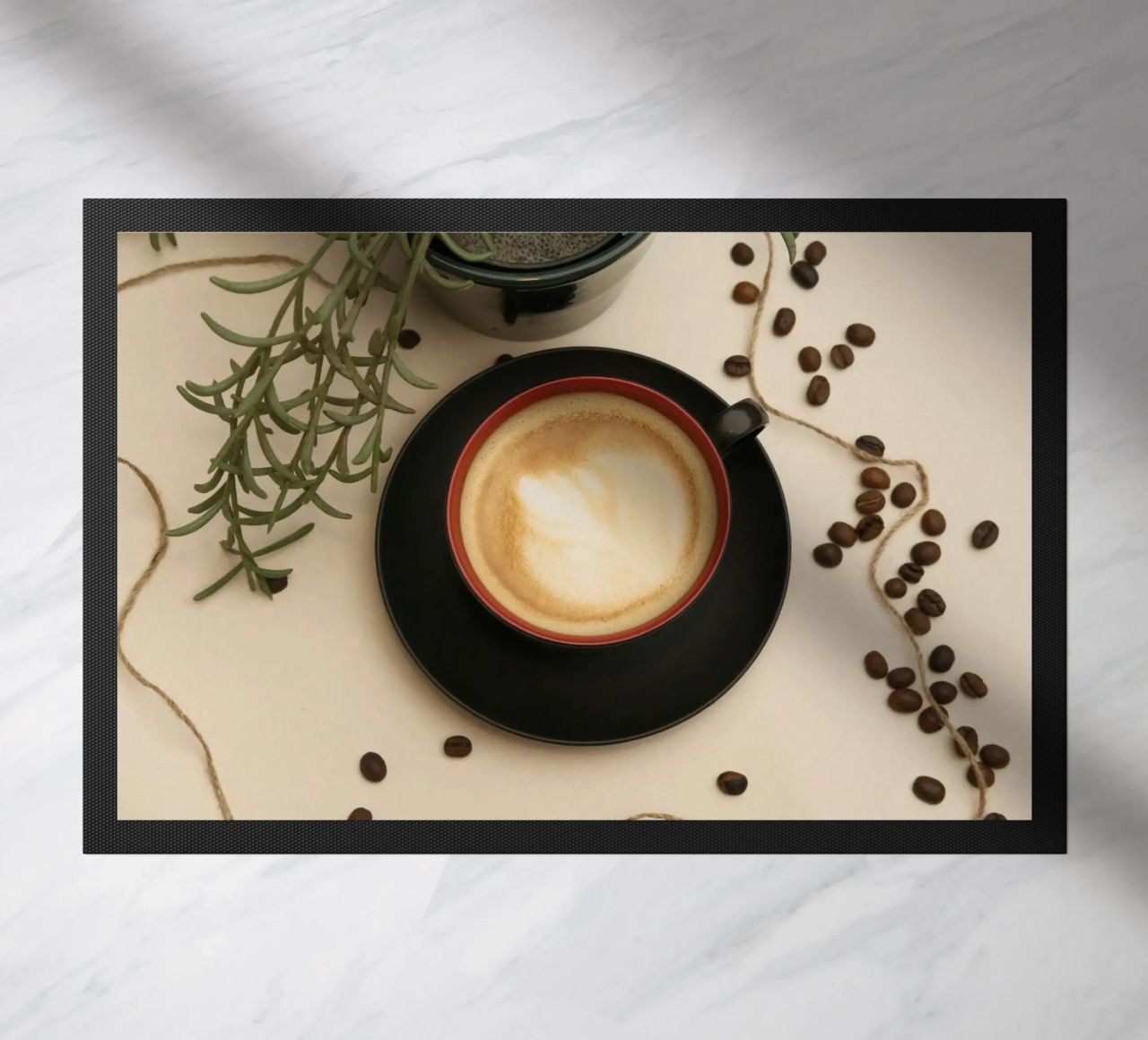 tazza di caffè latte art zerbino da cofa home