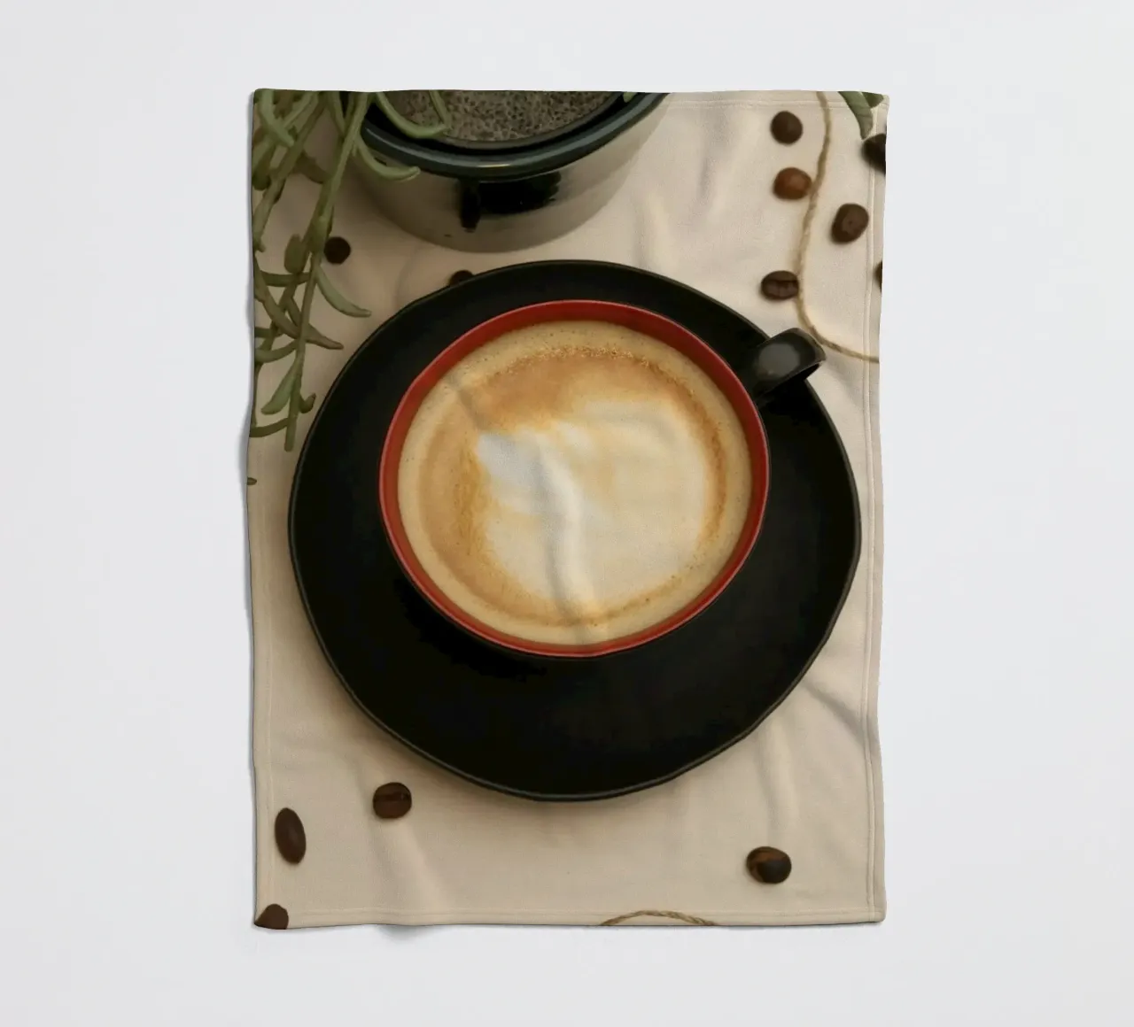 tazza di caffè latte art coperta in pile da cofa home