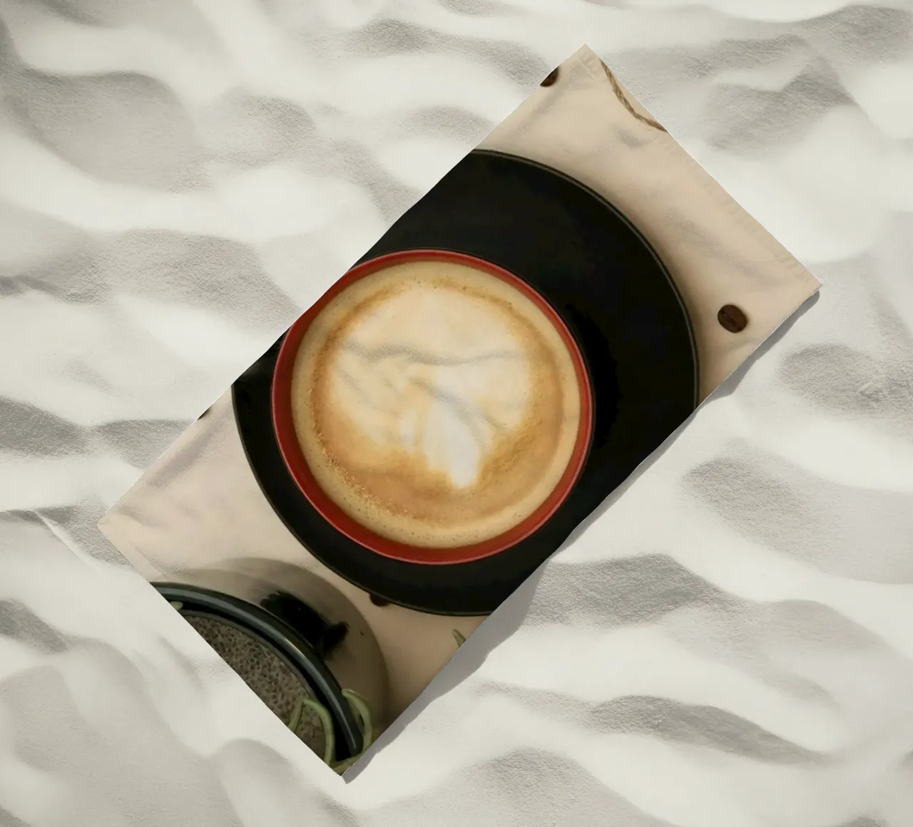 taza de café latte art toalla de playa de cofa home