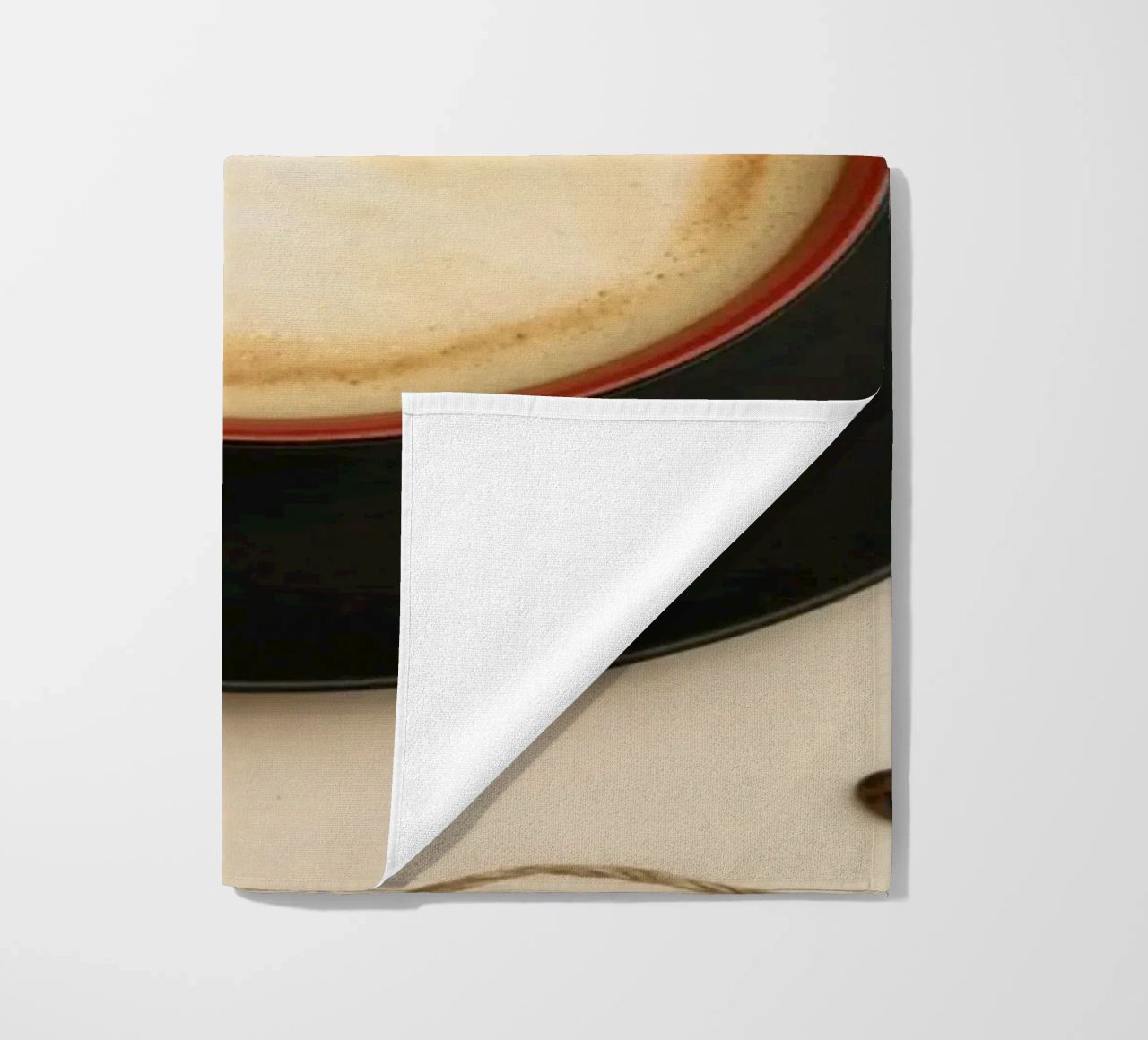 tazza di caffè latte art telo mare da cofa home