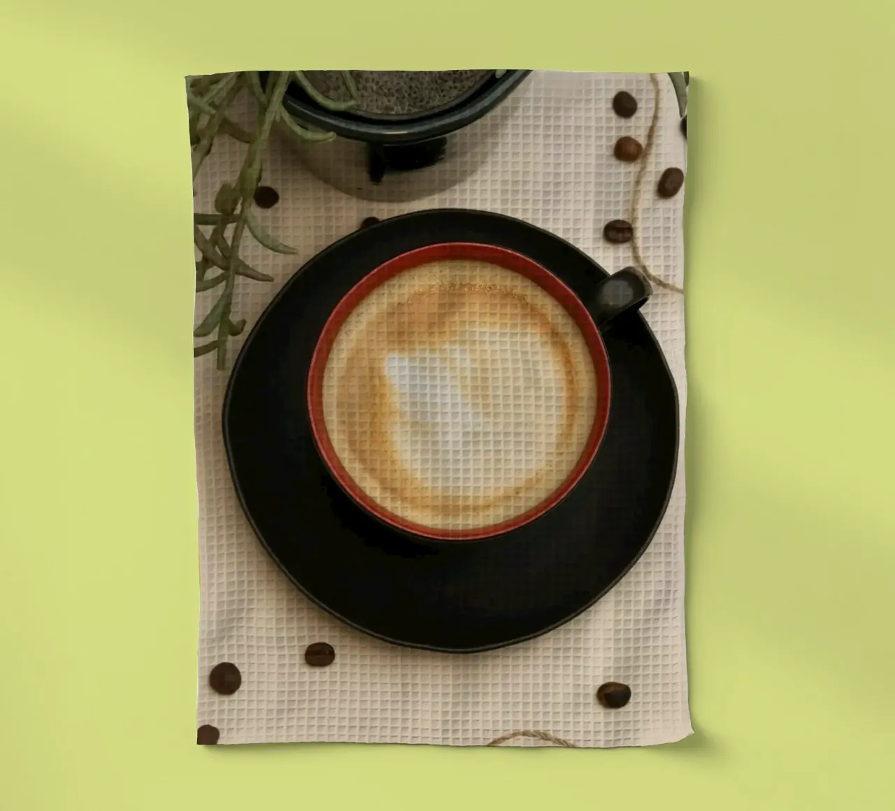 tazza di caffè latte art canovaccio da cucina da cofa home